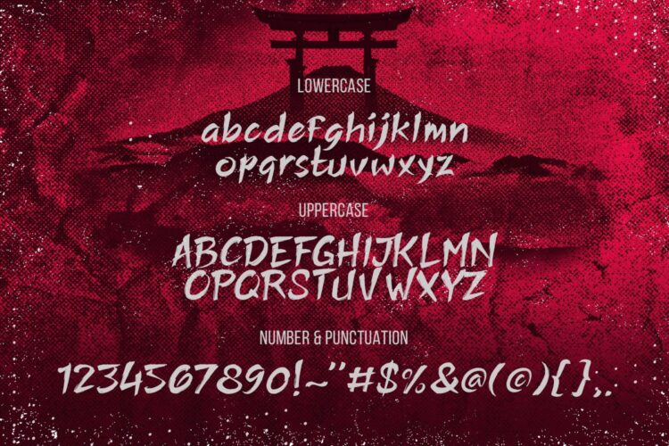 oriental handmade brush font