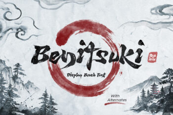 Benitsuki - Display Brush Font